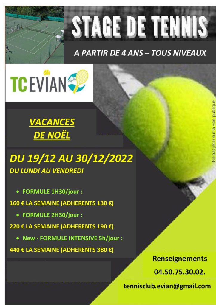 Affiche stages Noël 2022