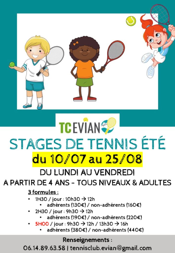 Affiche Stage Tennis été